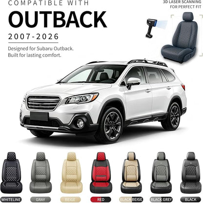 for Subaru Outback 2007-2026 Car Seat Covers, Full Set, Beige | Luxury Full Coverage Leather Seat Protectors, Waterproof Breathable, Non-Slip, Easy to Install, Airbag Compatible, All-Season - Image 3