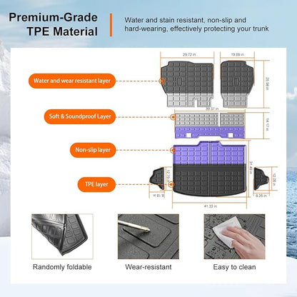 powoq Fuel Cargo Mat Backrest Mats Compatible with 2023-2025 2026 Honda CRV | Trunk Mat Cargo Liner Back Seat Protector TPE Replacement for 2023 2024 2025 2026 Honda CRV Accessories (Fit Fuel Lower Deck) - Image 5