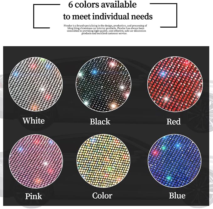 Car Seat Back Protectors with Crystal Rhinestones, Bling Bling Kick Mats Protector，Universal Fit Sparkling Diamond Automotive Interior Protectors for Girls Color 2Pcs - Image 5