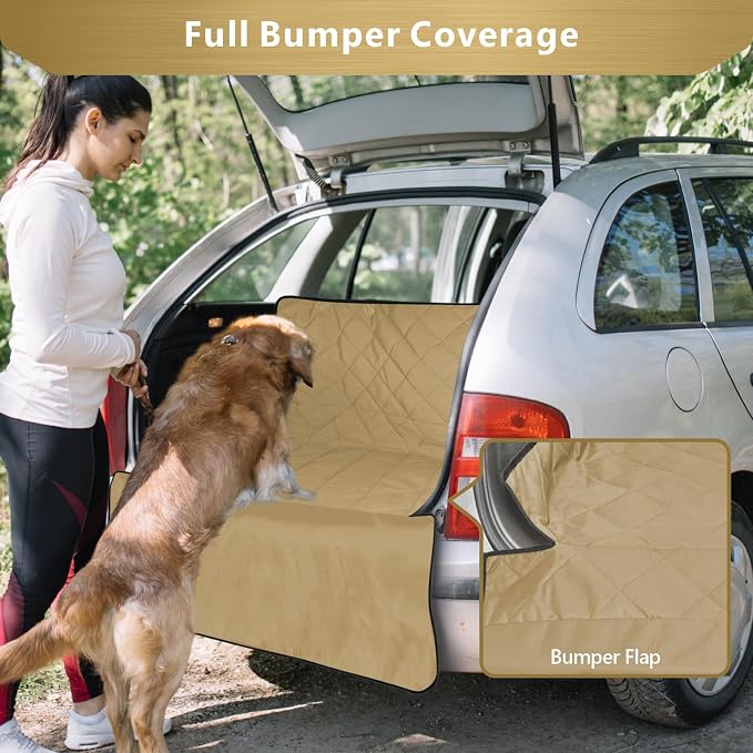 SUV Cargo Liner for Dogs - Water Resistant Trunk Cover for Midsize SUVs | Pet Cargo Cover with Bumper Flap Protector, Non-Slip Car Trunk Mat, Dog Car Seat Cover Prevents Scratches Pet Hair Mud Dirt - Image 5