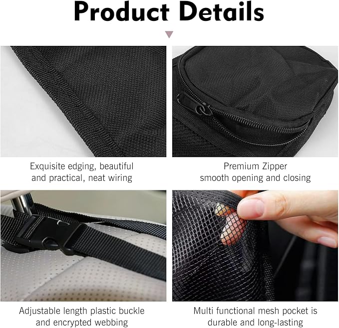 2PCS Car Seat Side Organizer, Multi-Pocket Seat Storage Hanging Bag, Multifunctional Mesh Net Pocket, Universal Front Seat Storage Pocket, Mobile Phone, Wallet, Glasses - Image 3