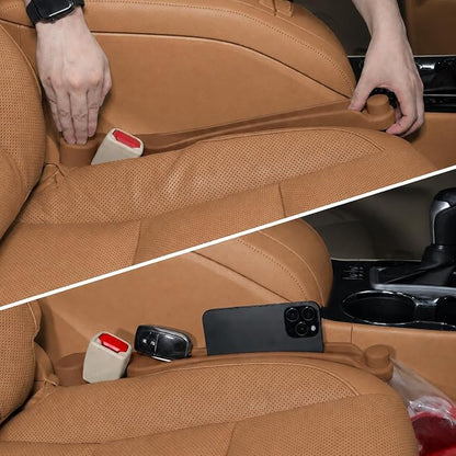 Givifive Car Seat Gap Filler Organizer 2Pack Soft Foam 3IN1 Multifunctional | Seat Side Gap Strip with Slot & Hook Universal Fit Car SUV Truck Fill The Gap Between Seat & Console (Standard Mocha Brown) by Givifive