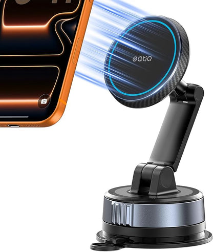 Magnetic Phone Holder for Car, Suction Cup Phone Mount for MagSafe | Dual Pivot Adjustable Arm, 360° Rotation, 67mm Strong Suction Cup, Dashboard Phone Holder Compatible with MagSafe - Image 9