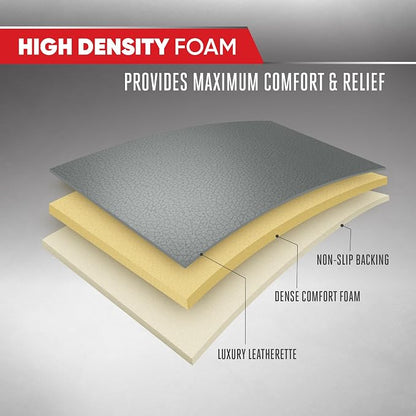 Motor Trend Seat Covers for Cars Trucks SUV, Faux Leather 2-Pack Gray Padded Car Seat Covers with Storage Pockets, Premium Interior Seat Cover - Image 5