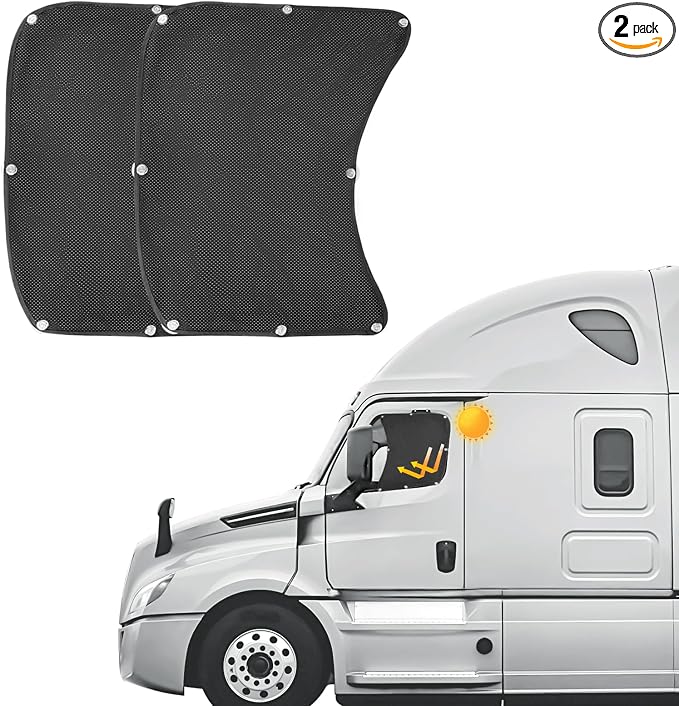 Side Window Sun Shade for Semi Truck, 22×24 inch Large Car Window Shades for Freightliner Volvo VNL International Trucks - Semi Truck Accessories, Easy Install, Interior UV Protection by EGNGY