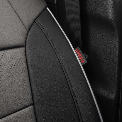 EKR Tacoma Front Seat Covers Custom Fit for Toyota Tacoma 2012 2013 2014 2015 (Regular Seats), Leather Truck Seat Cover for Car - Front Row Only,Faux Leather(Black/Gray) - Image 3