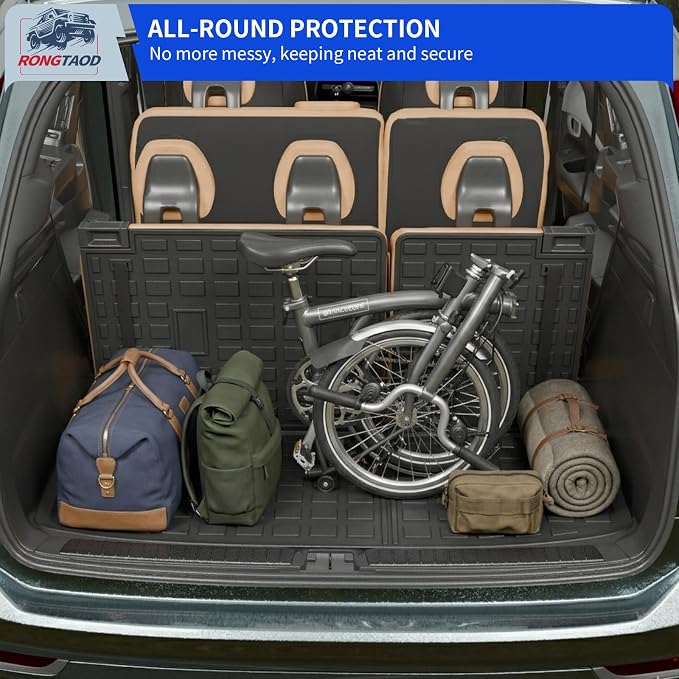 Rongtaod Trunk Mat with Backrest Mat for 2022-2026 Nissan Pathfinder | Cargo Mat Cargo Liner Trunk Liner TPE All Weather Back Seat Cover Protector 2025 Pathfinder Accessories - Image 8