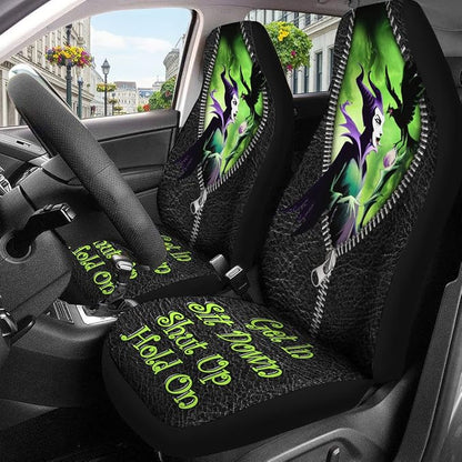 GENANY Dark Fantasy Queen Car Seat Covers, 2-Piece Front Seat Set | 2-piece polyester front seat cover set, each 35 x 21 x 21 inches, with adjustable straps and hooks - Image 3