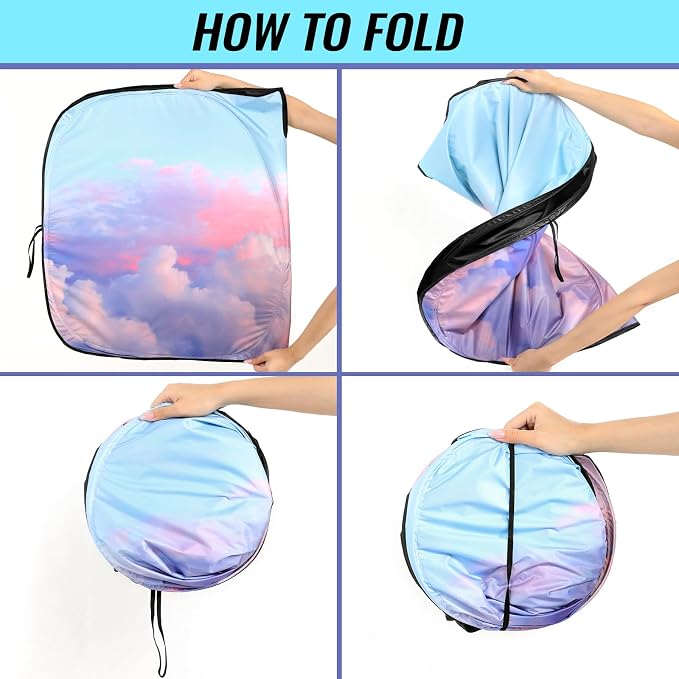 Car Windshield Sun Shade, Foldable Reflective UV Front Sunshade | 57" x 31", Sun Visor Blocks UV Rays & Keep Cool for Cars Interior, Fits Sedans, SUVs & Trucks, Foldable & Easy Storage - Image 4