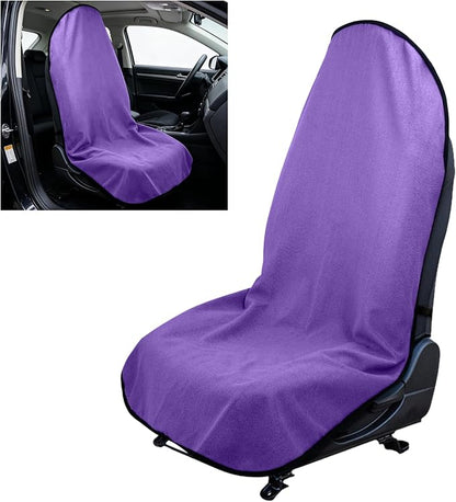 Waterproof Car Towel Seat Cover, Sweating Non Slip Car Seat Cover Protector for Gym Workout, Running, Swimming, Beach and Hiking, Machine Washable, Universal Fit for Front Seats (Purple) by Wogomz