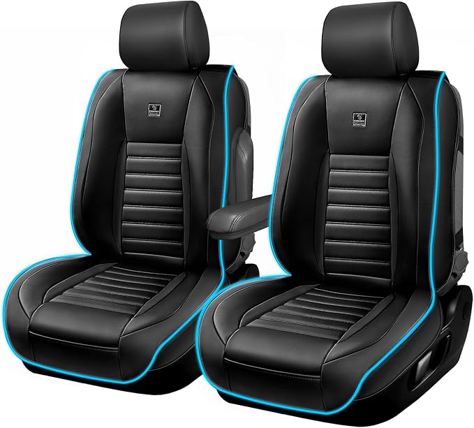 CAR PASS LED Lights Nappa Leather Car Seat Covers Front Seats, Waterproof Seat Cover for Cars Variable RGB Lights with DIY Music Sync Mode, All Weather Universal Fit Trucks SUV Automotive Pick-up - Image 8