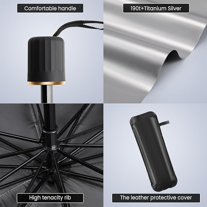 Car Windshield Sun Shade Umbrella Reflector Foldable Window Shade | Blocks UV Rays,Keep Car Interior Cool,Universal Fits SUV,Hatchback,Truck,MPV,Storage bag,57"L x 31.5"W,Car Accessories - Image 3