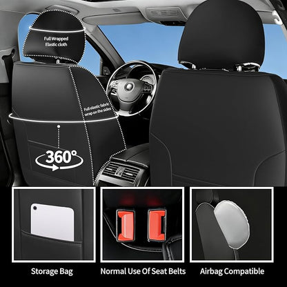 Fit for CH-R Car Seat Covers Compatible with Toyota CHR 2018-2022 - Waterproof Breathable Leather Automotive Seat Cushions Protector, Airbag Compatible,Only 2 Front seat Covers（Redline - Image 4
