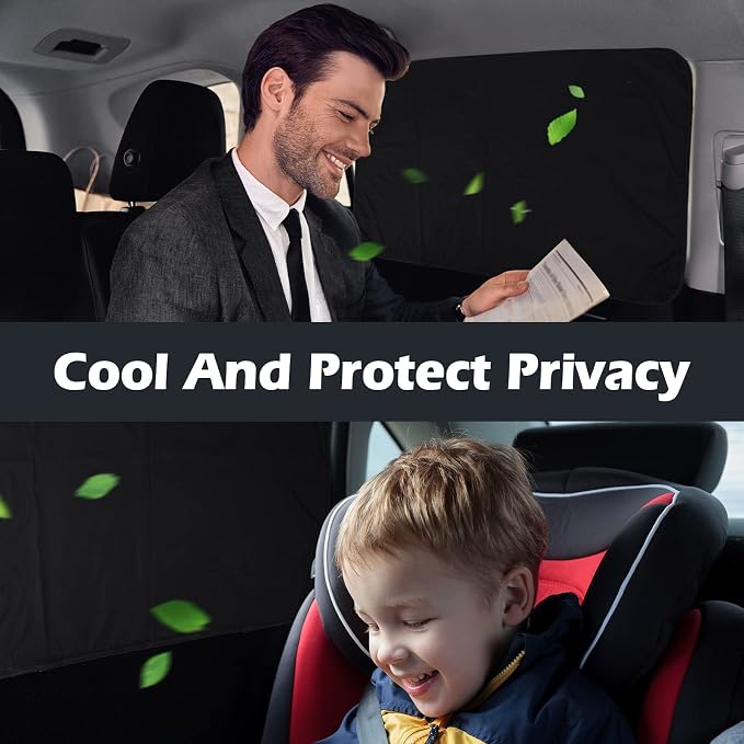XCBYT Magnetic Car Side Window Shades, 100% Blackout Privacy Curtains | Blackout privacy for camping, naps & work. Keeps your car cool. Fits steel frames only, measure first - Image 7