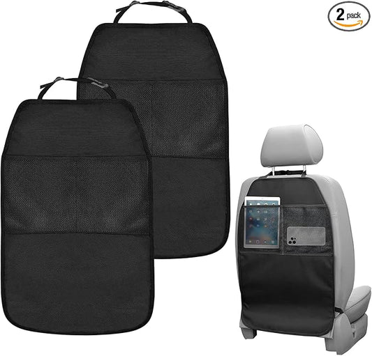 2 PCS Kick Mat Back Seat Protector, Anti-Mud Auto Seat Back Protective Cover with 2 Storage Pockets, Waterproof Backseat Kick Mats for Cars Trucks SUVs, Car Accessories by Unknown