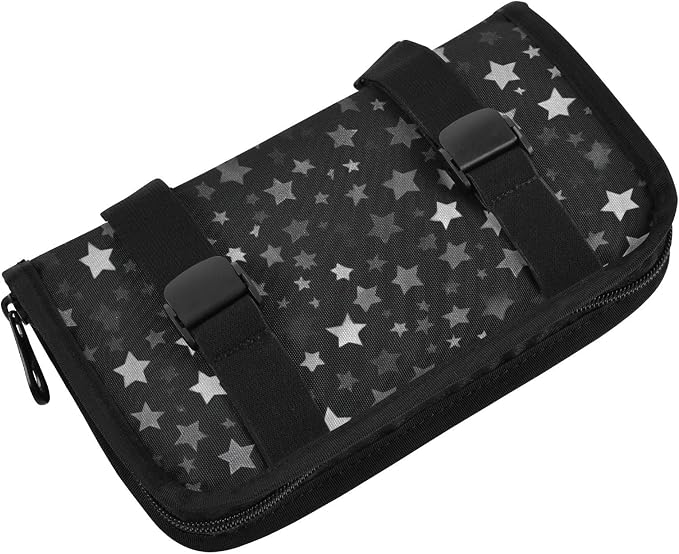 Car Tissue Holder Car Napkin Holder Car Tissue Box Dispenser Storage Case Sun Visor Mask Holder with Adjustable Straps Reusable Refillable Cute Silver and Gray Stars - Image 2