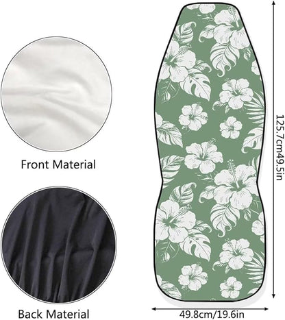 White Hibiscus Flower Seat Covers for Front Seats, Car Accessories for Women Men Washable and Breathable Car Seat Protectors Covers for Truck SUV Sedan - Image 5