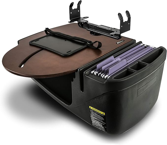 AutoExec AE-RMCD-PS-21M Roadmaster Car Desk for Your Vehicle Workstation and Mobile Office, Mahogany with Printer Stand | Vehicle Workstation, Mobile Office, Printer Stand by AutoExec