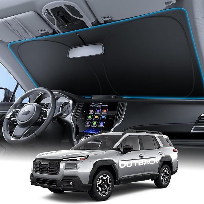 Wigoo for Subaru Outback Windshield Sunshade, Custom Fit, Keeps Car Cool | Custom Fit, Cooling Tech Fabric, Foldable Heat-Blocking Sunshade with Storage Bag, for Subaru Outback 2020-2026 Accessories by wigoo