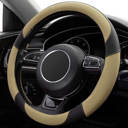 Universal Car Steering Wheel Cover Breathable Anti-Slip, 15 inch Microfiber Leather Auto Steering Wheel Cover for Car Truck SUV Classic Beige - Image 3