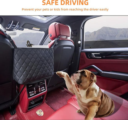 WLLWOO Car Net Pocket Organizer Purse Holder Console Front Seat Storage | Multi Pocket Car Seat Organize Bag Handbag Holder Between Seats Back Barrier - Image 2