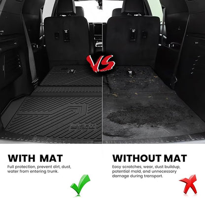 LASFIT Trunk Mat with Backrest Mat for Chevrolet Chevy Traverse 2024-2026 | GMC Acadia 2024-2026 & Buick Enclave 2025-2026, All Weather TPE Custom Fit, Edge to Edge Coverage, Easy to Wash - Image 5