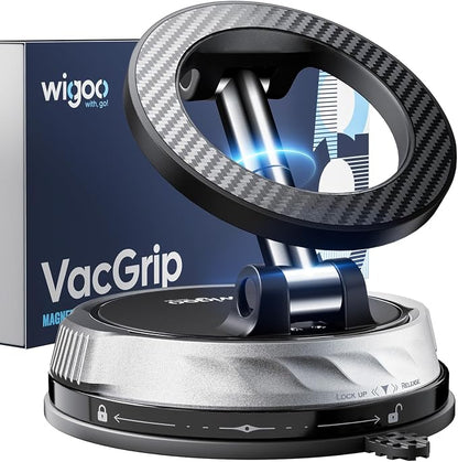 Car Phone Holder for Magsafe [98LBS Suction & 3000gf Magnetic] | Phone Holders for Your Car for iPhone 17 Pro Max 16 15 14 13 12 Plus Air| 360° Adjustable Car Mount| Carbon Fiber by wigoo