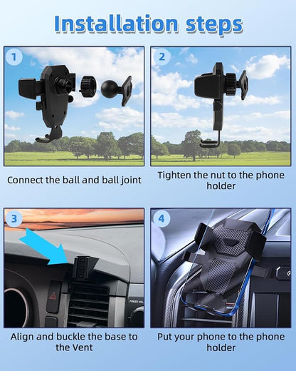 Car Phone Mount for Toyota Tundra 2007 -2013 /Sequoia 2008-2013 Accessories | Custom Air Vent Auto Lock Car Phone Holder for Tundra Fixed Cilp Hands Free 360° Rotation Phone Stand for All Smartphone - Image 7