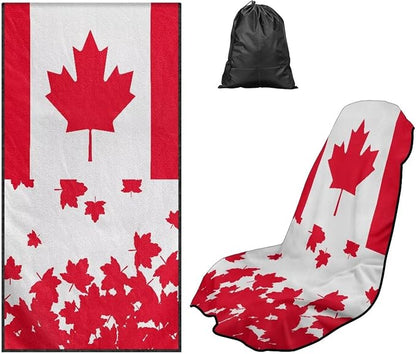 SEANATIVE Canadian Flag Car Seat Covers Easy Install Car Seat Towel Covers Scratch-Resistant Seat Cushion Protectors for Dogs, Kids, Beach Absorbent Sports Towel - Image 5