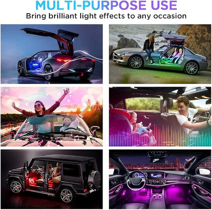 Xprite Dreamcolor USB LED Cars Interior Lights Strip Kits, w/Remote & Bluetooth APP Control, Footwell Under Dash RGB Neon Chasing Inside Lights, DIY Music Mode, Universal for Vehicle Trucks UTV ATV - Image 7