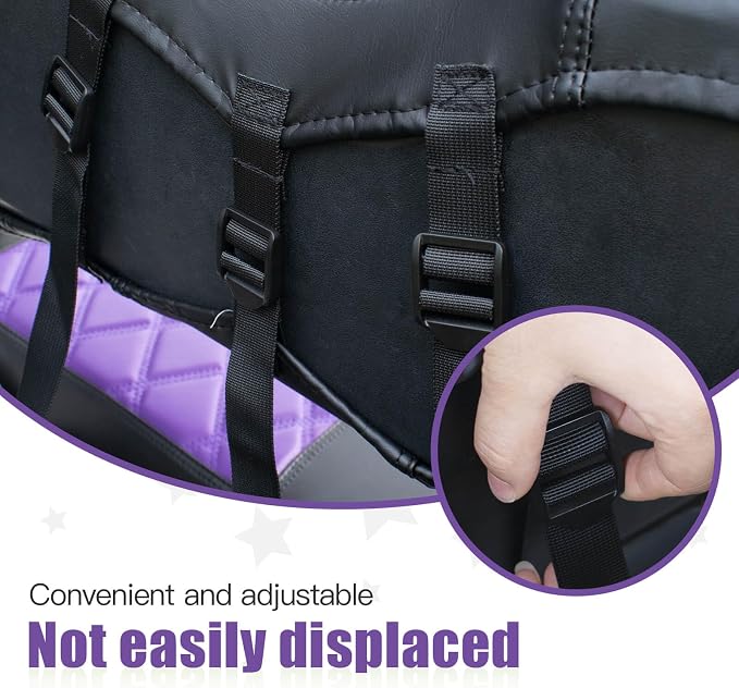 NOKINS Golf Cart Seat Covers Fits Aftermarket Standard Rear Seat Cushion | Fit for Club Car Precedent/DS/EZGO RXV/TXT/Yamaha Drive, No Stapler, Multiple Colors&Breathable (Purple&Black) - Image 6