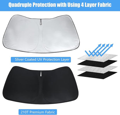 Windshield Sun Shade for Ford Escape S SE Sport Hybrid Titanium 2019-2023 | HOHUIGO Front Window Sunshade Fit Ford Escape Windshield Cover Sun Visor Window Shade Car Sunshade Accessories Block UV Rays - Image 2