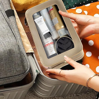 Clear Makeup Bag, Gold Travel Makeup Pouch Toiletry Bag for Women Waterproof Small Cosmetic Bag Case Small Make Up Bag with Zipper Car Organizer Car Essentials for Women Men - Image 7