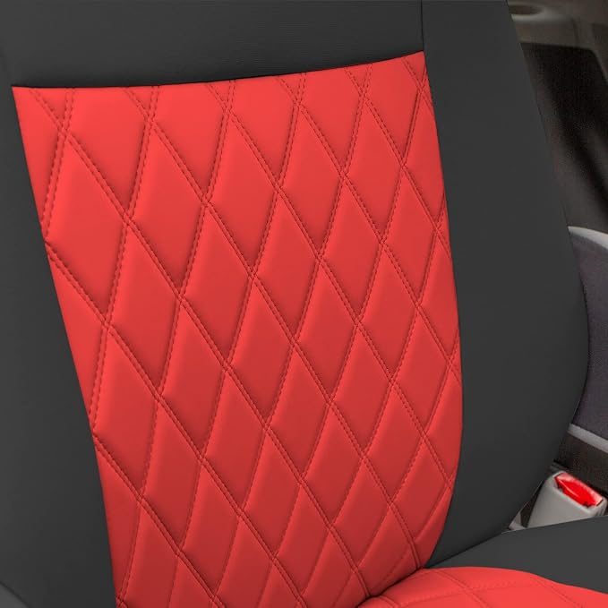 FH Group Custom Fit Car Seat Covers Specifically Made for 2011-2020 Toyota Sienna 7 Seater with Ultraflex Neoprene Water Resistant Automotive Seat Covers - 2nd Row Red - Image 2