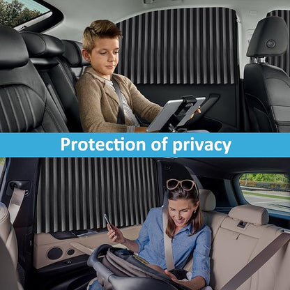 XCBYT Magnetic Car Curtains for Windows, 100% UV Blackout Privacy Shades | Blocks the sun to provide complete privacy. Ideal for car camping, breastfeeding, taking naps during lunch breaks - Image 3