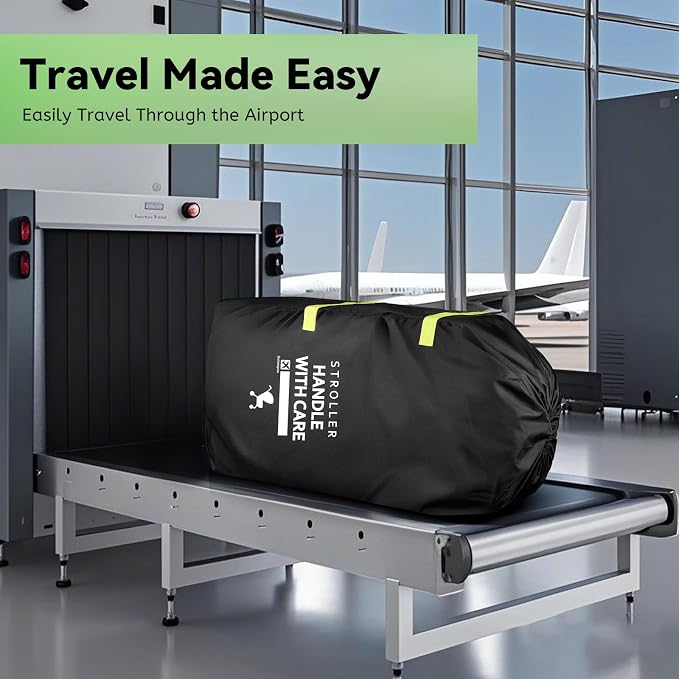 Stroller Bag for Airplane, 46" H x 21" W x 13" D, Baby Travel Essentials | Stroller Cover for Air Travel, Gate & Baggage Check,Fit Single/Double/Jogging/Umbrella/Baby Stroller Travel System as Chicco - Image 3