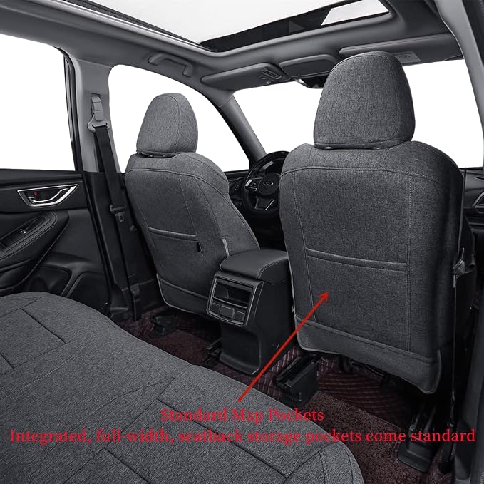 coverdream Forester Seat Covers Custom Fit for 2025 Subaru Forester Limited,Premium,Sport,Touring,Full Coverage,Airbag Compatible Polyester Seat Protector(Full Set,Gray) - Image 4