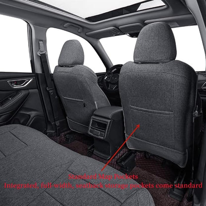 coverdream Forester Seat Covers Custom Fit for 2025 Subaru Forester Limited,Premium,Sport,Touring,Full Coverage,Airbag Compatible Polyester Seat Protector(Full Set,Gray) - Image 4