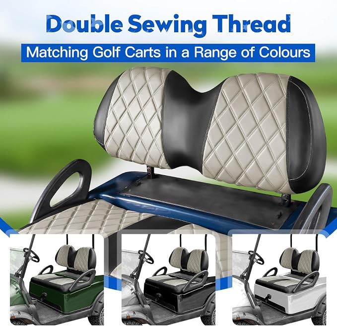 NOKINS Golf Cart Diamond Vinyl Seat Covers Fits Club Car Precedent 2004-UP | OEM Standard Front Seat Cushion,No Nails Required - Image 3