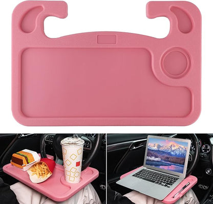 JUSTTOP Car Steering Wheel Desk, Travel Car Accessories, Car Stand Trays for Eating, Multipurpose Car Steering Wheel Desk Tray Table(Pink) by JUSTTOP