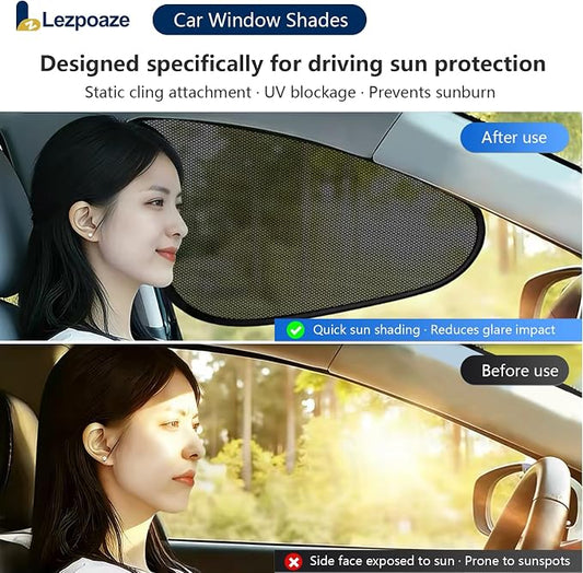 2-Pack Car Window Shades | Mesh Static Adsorption Side Window Sunshade | Universal Fit 99% Vehicles | Foldable Anti-UV Curtain Blocks UVA/UVB | 18.7" x 14.1" for Baby | Black - Image 2
