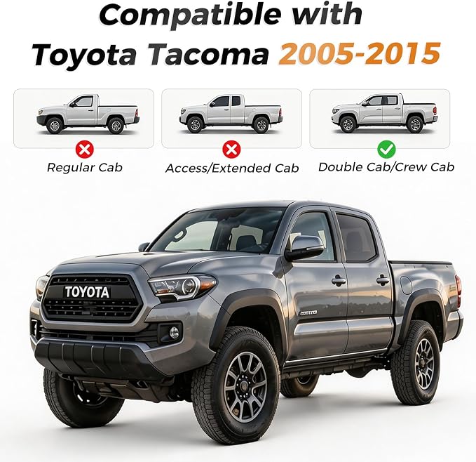 Coverado Tacoma Seat Covers, Leather Front Car Seat Covers for Toyota Tacoma, Car Seat Protector Compatible with 2005-2023 Toyota Tacoma Double/Crew Cab(Brown) - Image 6