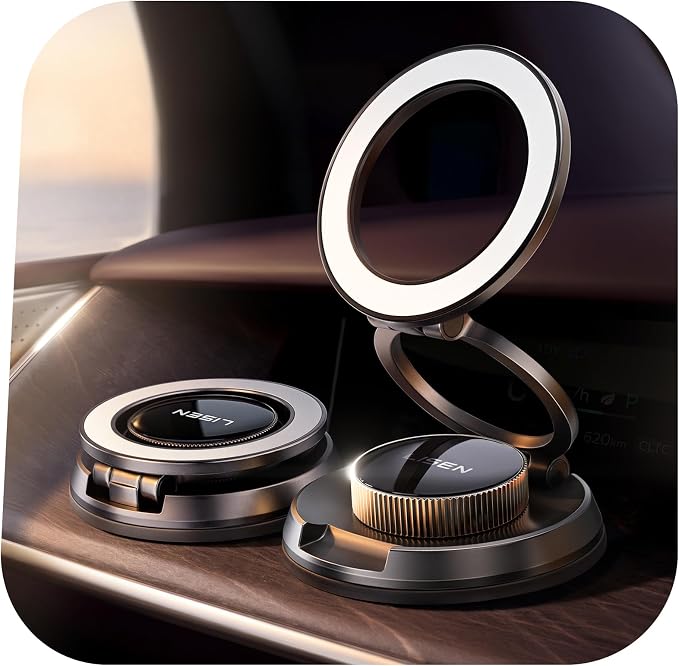 LISEN Suction Phone Mount for Vacuum [All-Metal & Nano Gel 98+LBS Suction] 360 Adjustable Vacuum Magnetic Phone Holder for Car, for Magsafe Car Mount for iPhone 17 Pro Max 16 15 14 13 12 &Dash Covers | [True Military-Grade] Car Phone Holder [Upgraded S... by Lisen
