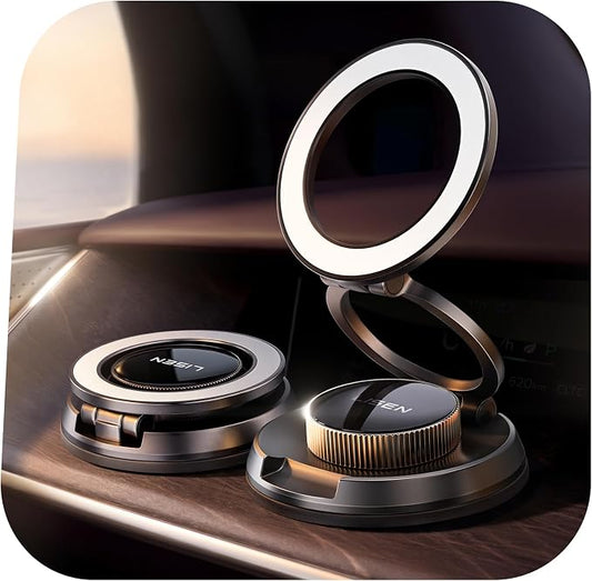 LISEN Suction Phone Mount for Vacuum [All-Metal & Nano Gel 98+LBS Suction] 360 Adjustable Vacuum Magnetic Phone Holder for Car, for Magsafe Car Mount for iPhone 17 Pro Max 16 15 14 13 12 &Dash Covers | [True Military-Grade] Car Phone Holder [Upgraded S... by Lisen