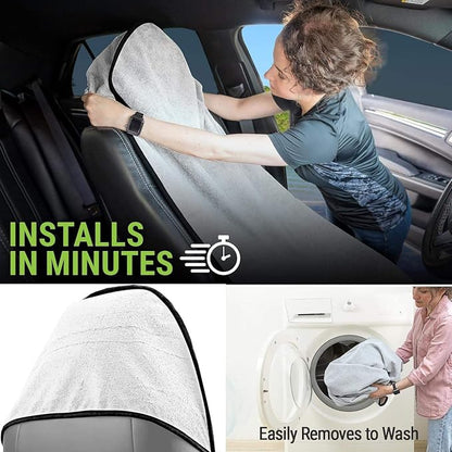 Waterproof Sweat Towel Car Seat Cover Sweat Carseat Protector,Perfect for Universal Anti-Slip Car Truck SUV Seat, Great for Post Gym Workout, Running, Swimming, Beach and Hiking (White) - Image 3