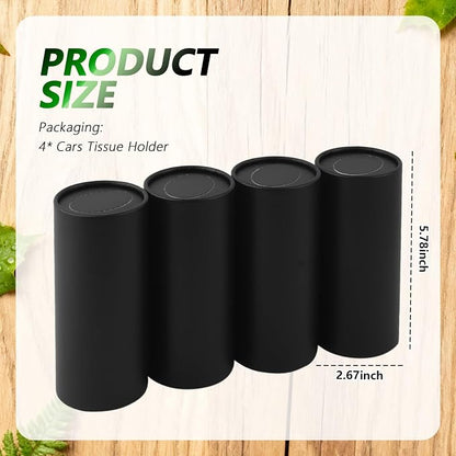 4PCS Car Tissue Holder,Pull-Out Cylinder with 30-Count Tissue | Minimalist Design Fits Cup Holders,Refillable Container,Multipurpose as Trash Can/Coin Holder,Portable for Car/Travel/Office - Image 2