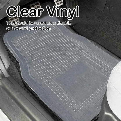 Vaygway All Weather Floor Mats-Universal 4 Piece Car Interior- Rubber Clear Car Plastic Rug-Blue-Tinged Weather Protection Mats - Image 4