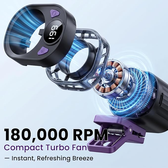 Car Fan Clip Mini Air Conditioner LED Display Portable Ac Aire Acondicionado Portátil Para Carro Electric Cooler Ventilador Blow Cold Vehicle Unit Window Seat Auto Evaporative - Image 5