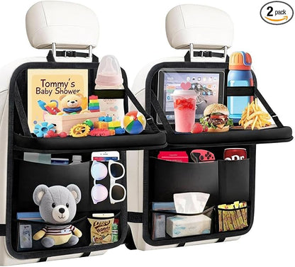 TCJJ: Car Seat Organiser, Backseat Kick Mats, Back Seat Protector | with Tray and Touch Screen Tablet Storage Car Organiser Backseat Vehicle for Kids, SUV, Minivan or Truck Seats by TCJJ