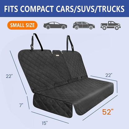 ALLANSING Back Seat Cover for Compact Cars and SUVs Rear Split Bench - 900D Oxford Waterproof Non-Slip Car Seat Protector for Messy Kids & Drooling Dogs, Easy Clean(Black) - Image 6